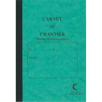 Carnet chantier hebdomadaire