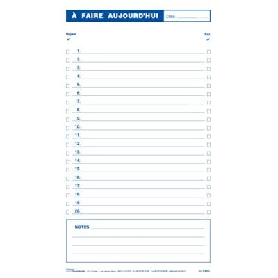À faire aujourd'hui