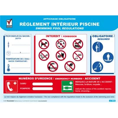 Règlement intérieur piscine