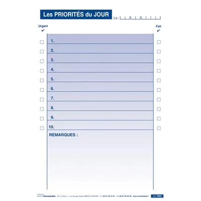 Priorités du jour