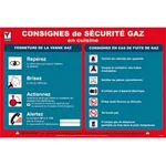 Panneau consignes de sécurité gaz en cuisine
