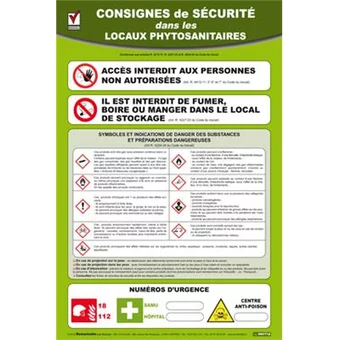 Consignes de sécurité dans les locaux phytosanitaires