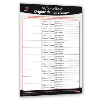 Affichage origine des viandes