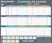 Planning des congés 2027-2028 - 1 à 15 salariés - année légale