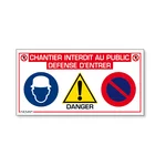 Panneau pictogramme chantier interdit