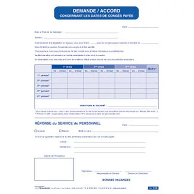 Demande/accord des dates de congés