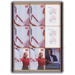 Vitrine fond liège 9 feuilles