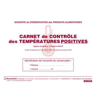 Carnet contrôle températures positives
