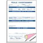 Feuille d'avertissement dupli