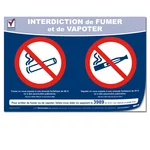 Adhésif interdiction de fumer et de vapoter