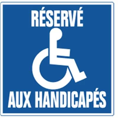 Plaque réserve handicapé