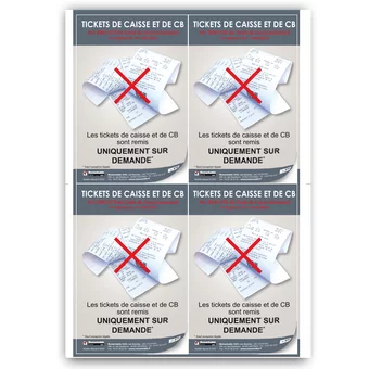 Affiche tickets de caisse et CB sur demande