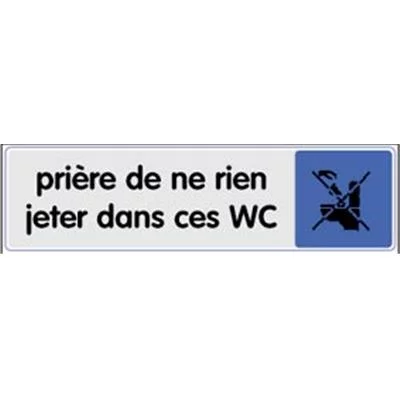 Signalétique rien jeter dans WC