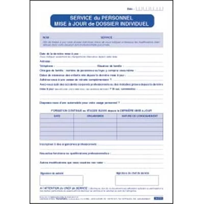 Mise à jour de dossier individuel