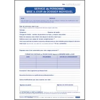 Mise à jour de dossier individuel