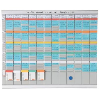 Kit planning annuel 12 colonnes 32 fentes fiches T