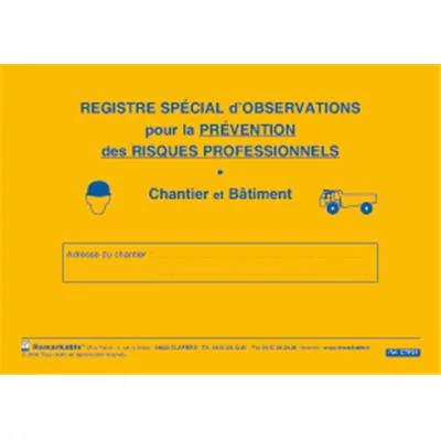 Registre de prévention des risques spécial BTP