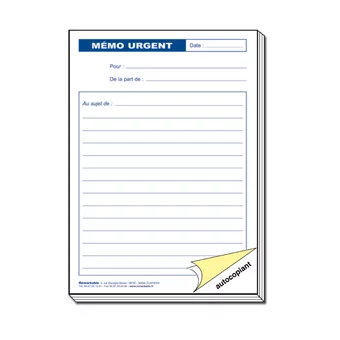 Mémo urgent en dupli