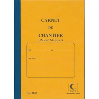 Carnet de chantier mensuel