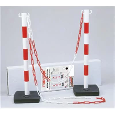 Kit 2 poteaux R/B + 5 m de chaîne