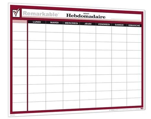 Planning perpétuel hebdomadaire géant