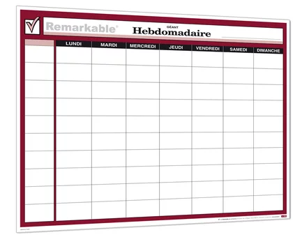Planning perpétuel hebdomadaire géant