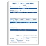 Feuille d'avertissement