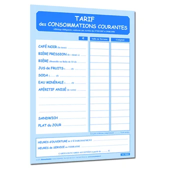 Tarif des consommations courantes