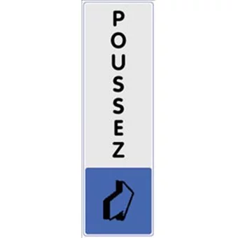 Signalétique poussez vertical