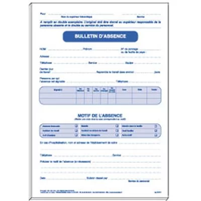 Bulletin d'absence