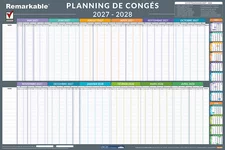 Planning des congés 2027-2028 - 1 à 30 salariés - année légale
