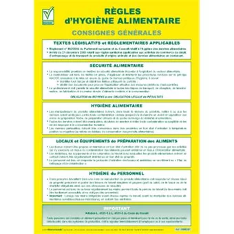 Panneau règles d'hygiène alimentaire