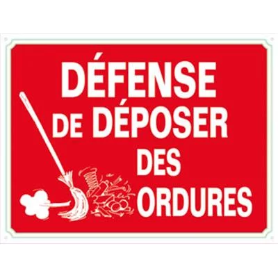 Défense déposer ordures