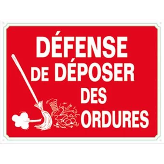 Défense déposer ordures