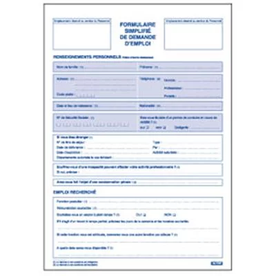 Demande d'emploi simplifiée