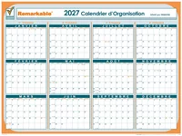 Calendrier annuel géant 2027 - Calendrier d'organisation par trimestre