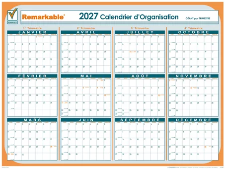 Calendrier annuel géant 2027