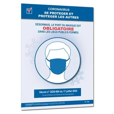 Adhésif A4 port du masque obligatoire