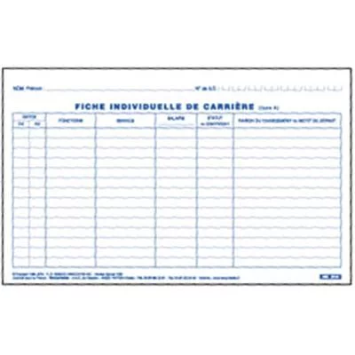 Fiche individuelle de carrière