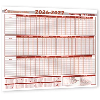 Planning des congés 2026-2027