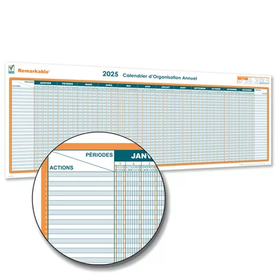 Planning d'organisation annuel géant 2025
