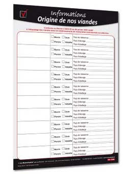 Affichage origine des viandes