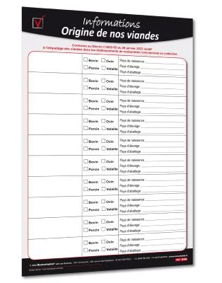 Affichage origine des viandes
