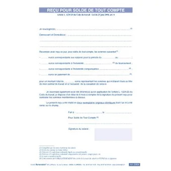 Reçu pour solde de tout compte