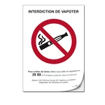 Adhésif interdiction de vapoter