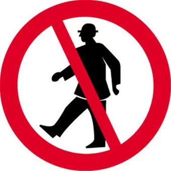 Interdit aux piétons alu