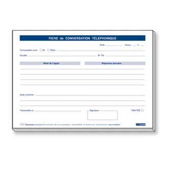 Fiche de conversation téléphonique