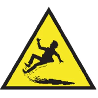 Adhésif danger risque de chute