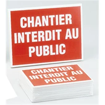 Panneau éco chantier interdit