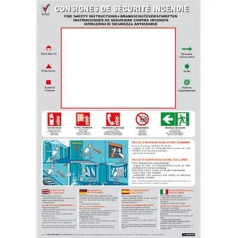 Plan d'évacuation spécial hôtel personnalisable